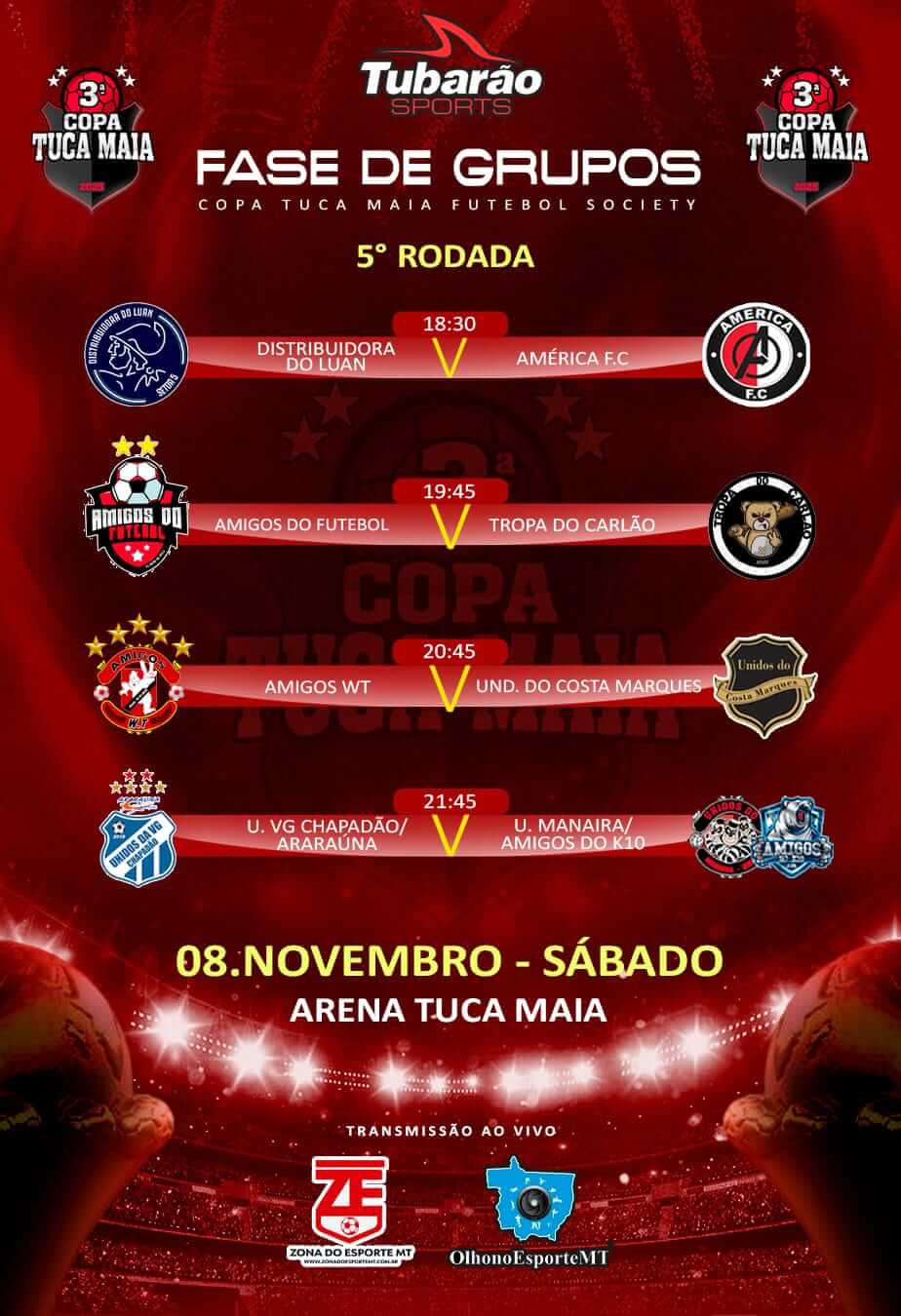 3ª COPA TUCA MAIA – Distribuidora do Luan pega o lanterna em busca da classificação - O Esportivo Rodada 0811 - O Esportivo